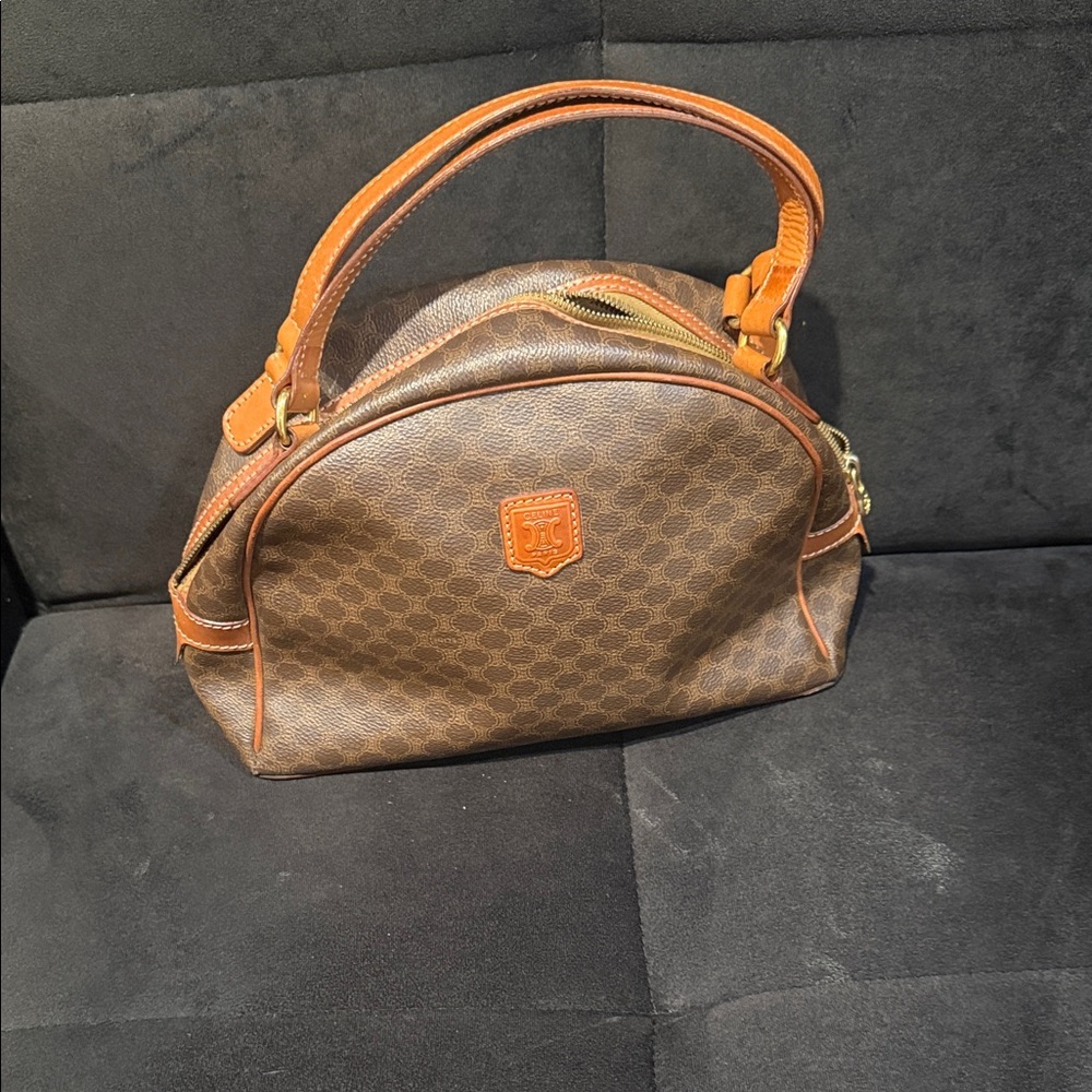 Elegant Brown Patterned Satchel - image 2